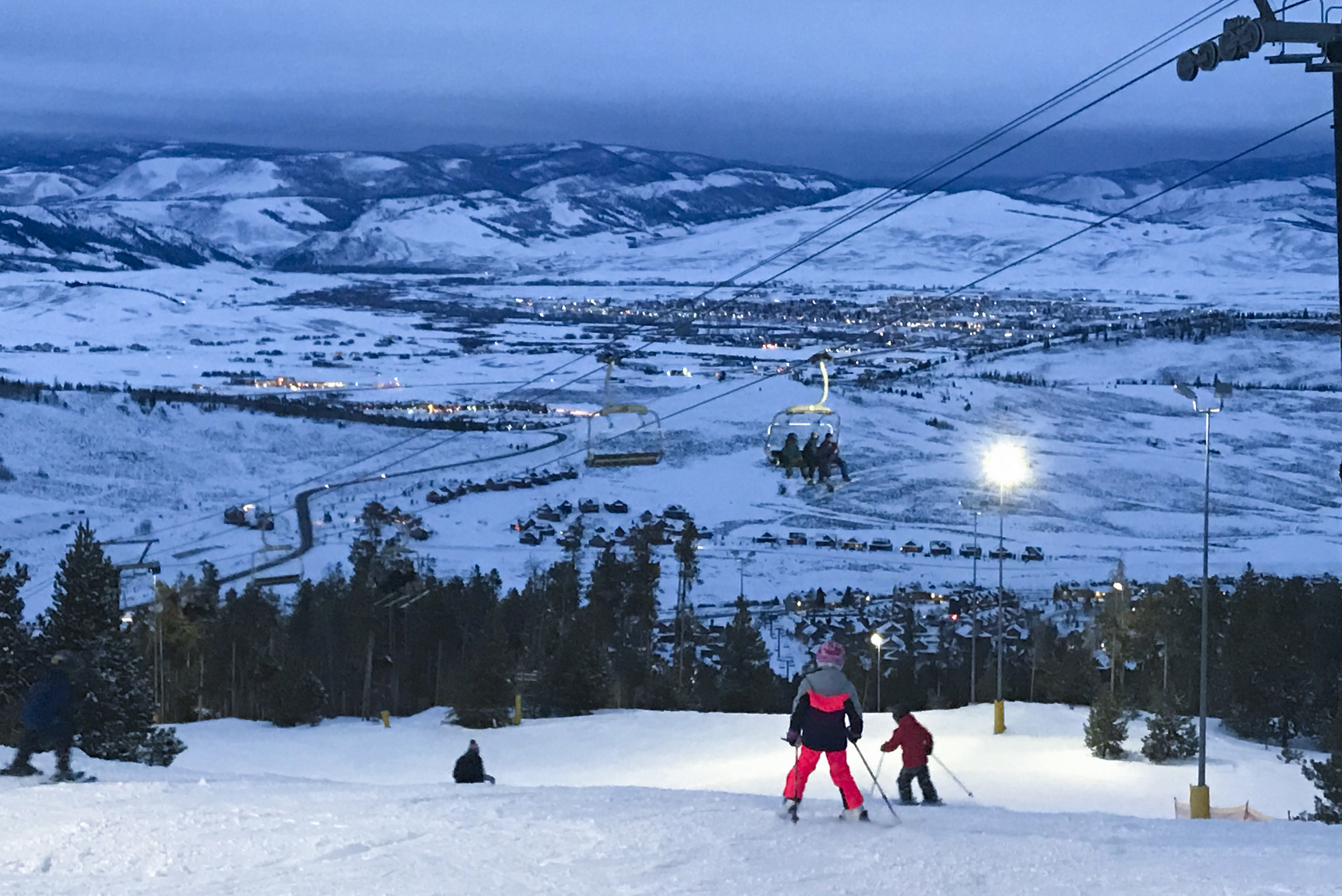 Night skiing at Granby Ranch