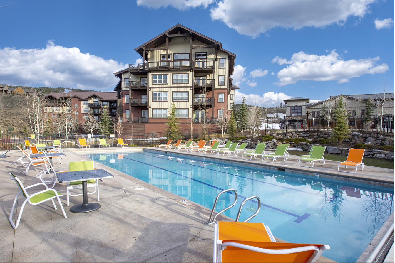 Granby Ranch pool with mountain views